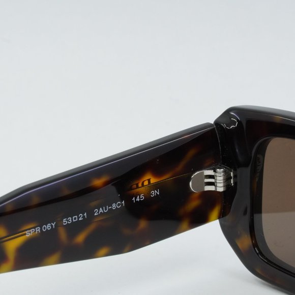 PRADA PR06YS 2AU8C1 SUNGLASSES tortoise shell rectangular sleek frames - Picture 7 of 10